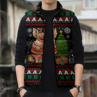 Pig Gorgeous Reindeer Christmas Sleeveless Puffer Jacket Xmas Holiday Patterns - Wonder Print Shop