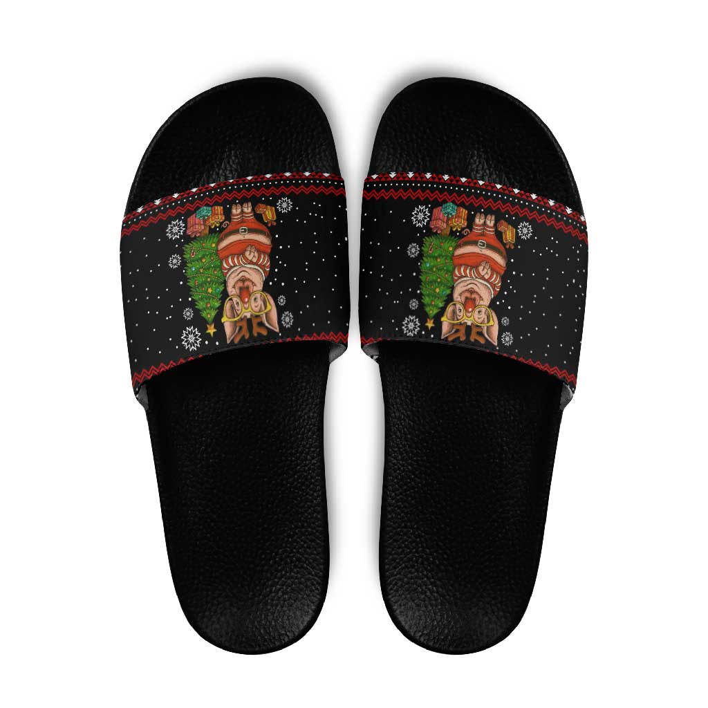 Pig Gorgeous Reindeer Christmas Slide Sandals Xmas Holiday Patterns - Wonder Print Shop