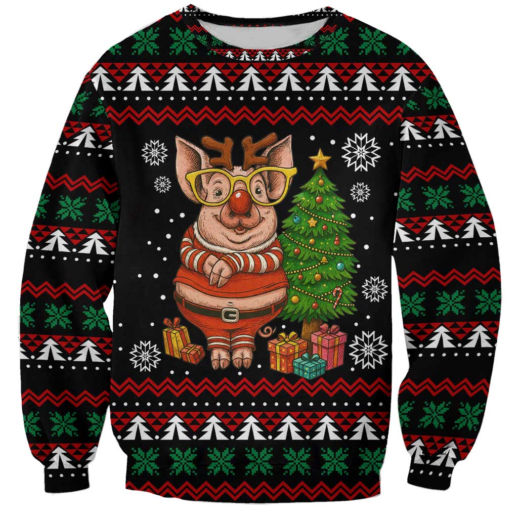 Pig Gorgeous Reindeer Christmas Sweatshirt Xmas Holiday Patterns - Wonder Print Shop