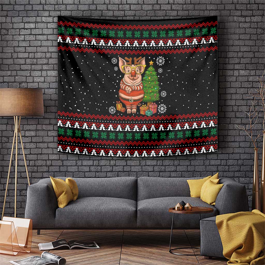 Pig Gorgeous Reindeer Christmas Tapestry Xmas Holiday Patterns - Wonder Print Shop