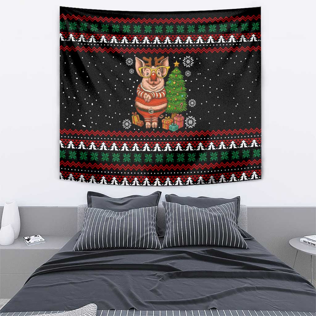 Pig Gorgeous Reindeer Christmas Tapestry Xmas Holiday Patterns - Wonder Print Shop
