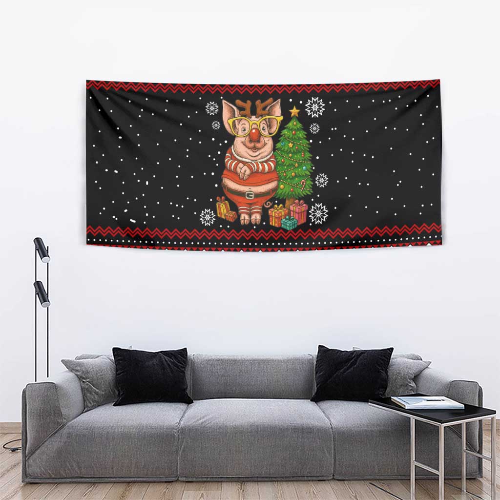 Pig Gorgeous Reindeer Christmas Tapestry Xmas Holiday Patterns - Wonder Print Shop