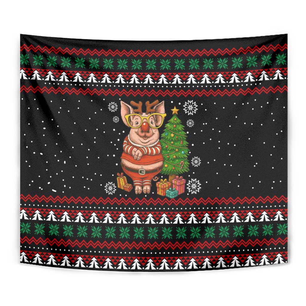 Pig Gorgeous Reindeer Christmas Tapestry Xmas Holiday Patterns - Wonder Print Shop