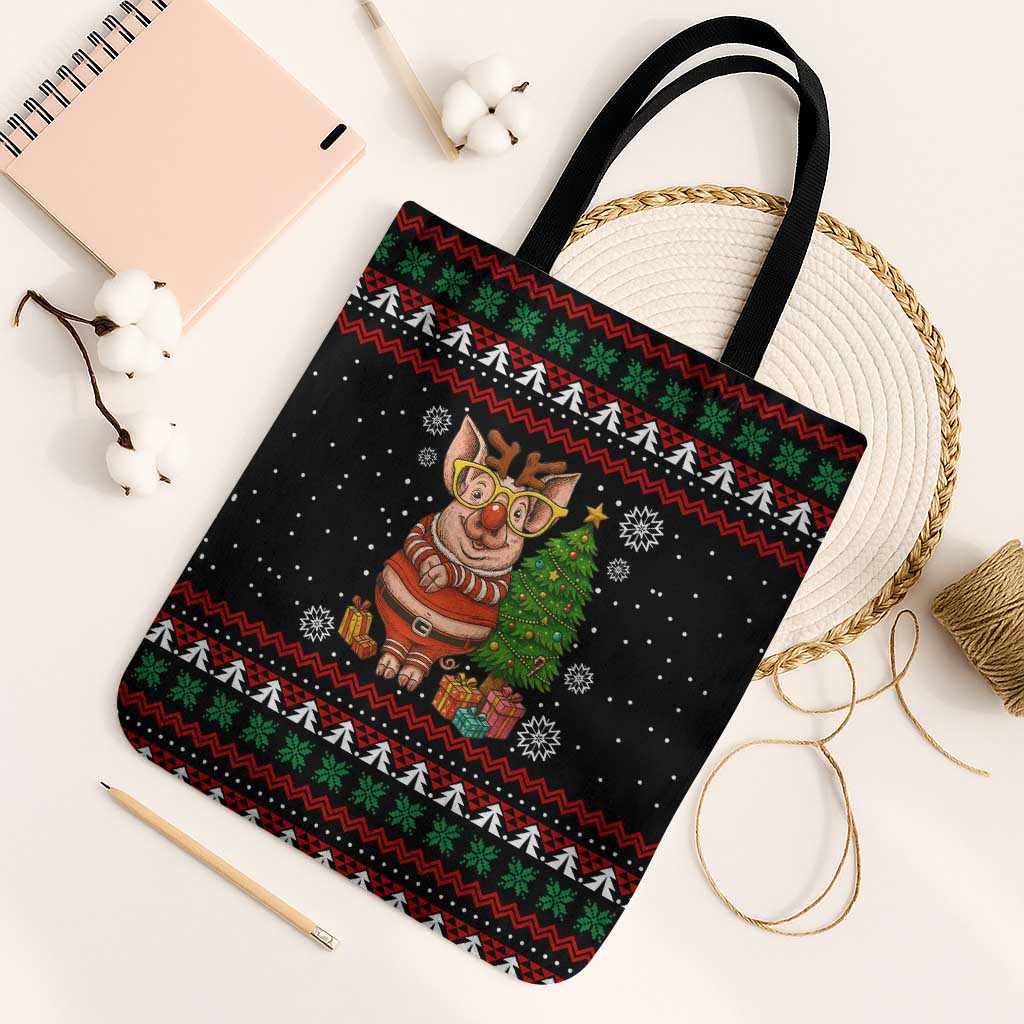 Pig Gorgeous Reindeer Christmas Tote Bag Xmas Holiday Patterns - Wonder Print Shop