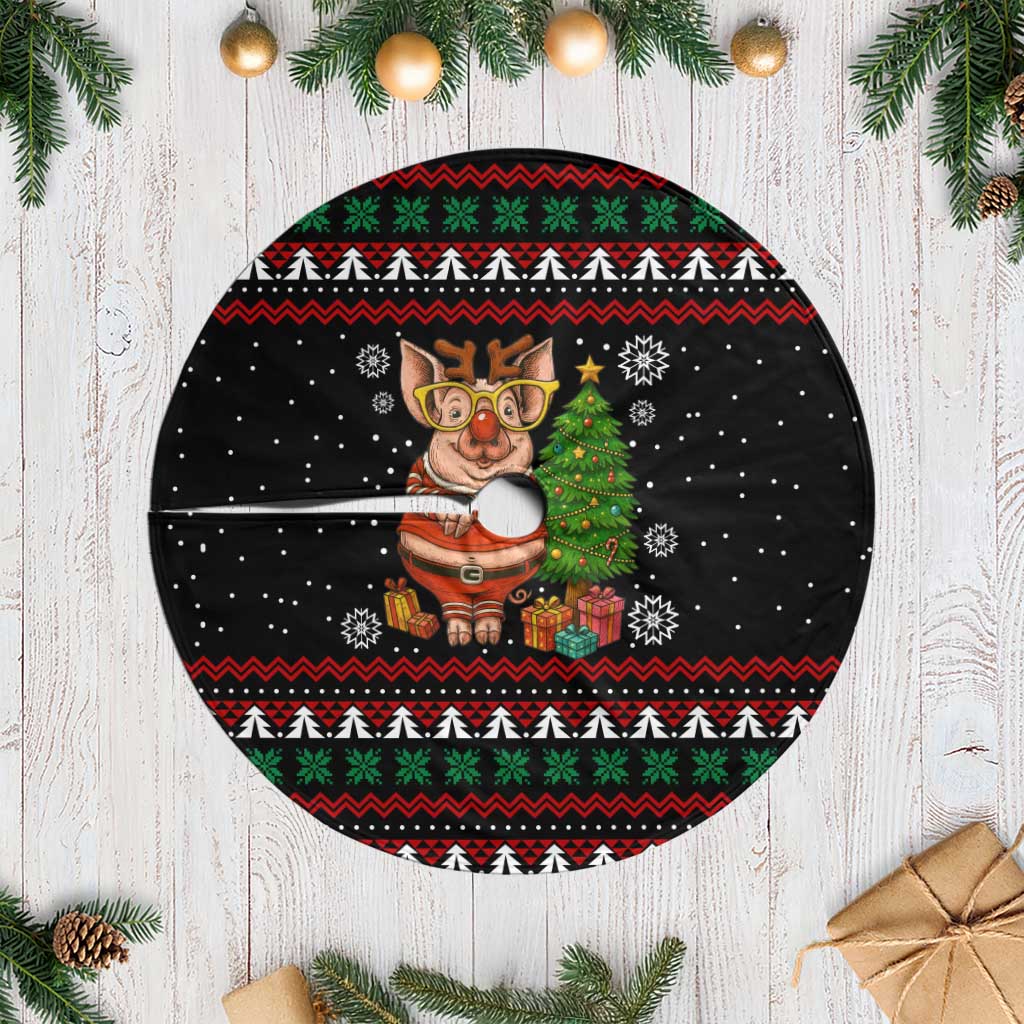 Pig Gorgeous Reindeer Christmas Tree Skirt Xmas Holiday Patterns - Wonder Print Shop