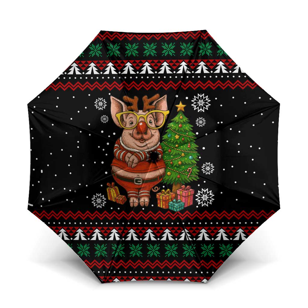 Pig Gorgeous Reindeer Christmas Umbrella Xmas Holiday Patterns - Wonder Print Shop