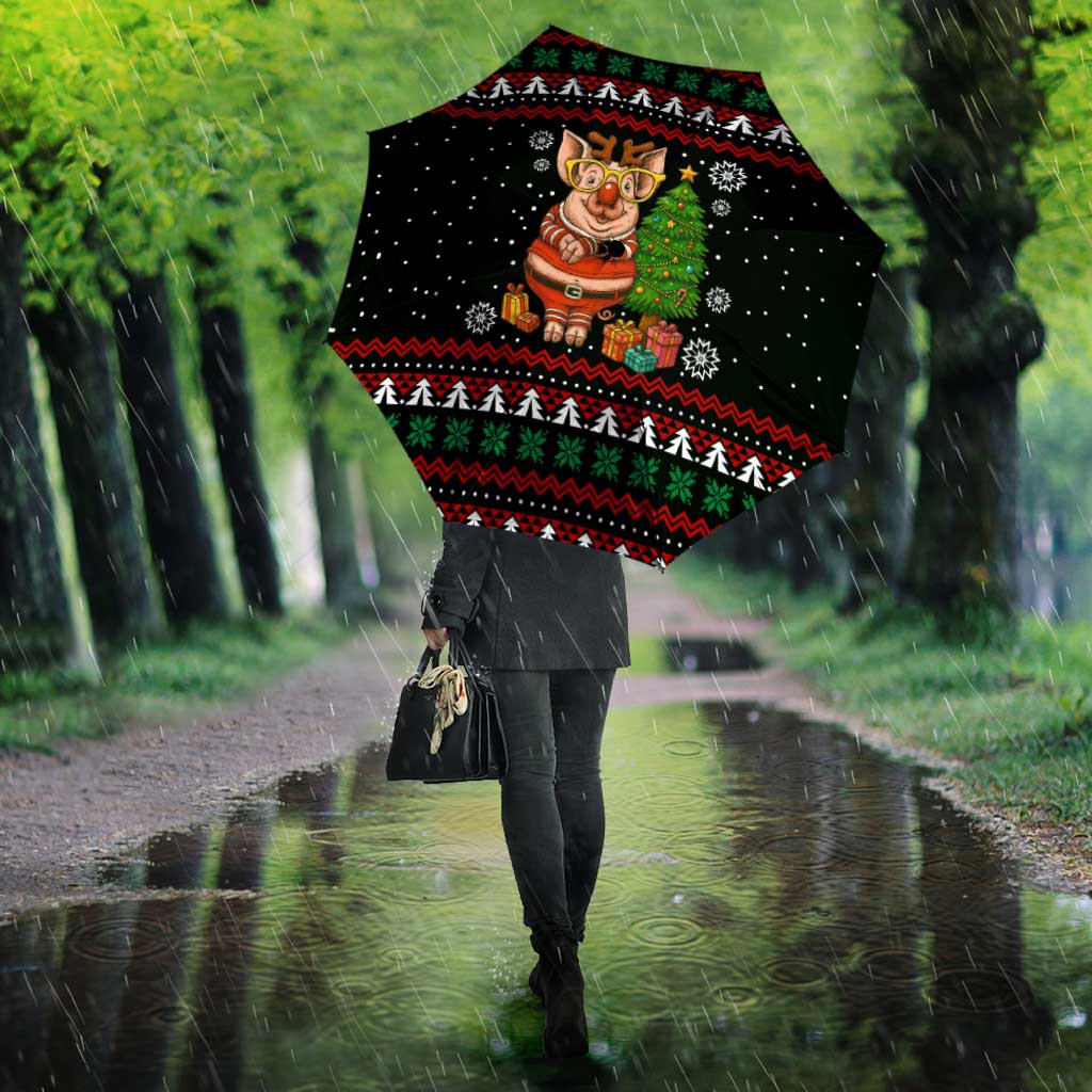 Pig Gorgeous Reindeer Christmas Umbrella Xmas Holiday Patterns - Wonder Print Shop