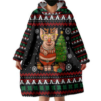 Pig Gorgeous Reindeer Christmas Wearable Blanket Hoodie Xmas Holiday Patterns - Wonder Print Shop