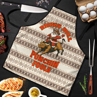 Riding Bulls Punchin Fools Christmas Apron Xmas Holiday Patterns - Wonder Print Shop