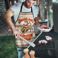 Riding Bulls Punchin Fools Christmas Apron Xmas Holiday Patterns - Wonder Print Shop