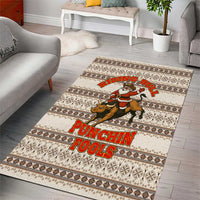 Riding Bulls Punchin Fools Christmas Area Rug Xmas Holiday Patterns - Wonder Print Shop