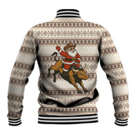Riding Bulls Punchin Fools Christmas Baseball Jacket Xmas Holiday Patterns - Wonder Print Shop