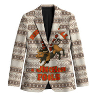 Riding Bulls Punchin Fools Christmas Blazer Xmas Holiday Patterns - Wonder Print Shop
