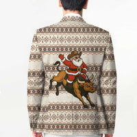Riding Bulls Punchin Fools Christmas Blazer Xmas Holiday Patterns - Wonder Print Shop
