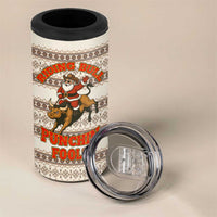 Riding Bulls Punchin Fools Christmas 4 in 1 Can Cooler Tumbler Xmas Holiday Patterns - Wonder Print Shop