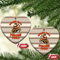 Riding Bulls Punchin Fools Christmas Ceramic Ornament Xmas Holiday Patterns - Wonder Print Shop
