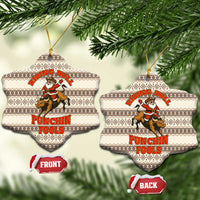 Riding Bulls Punchin Fools Christmas Ceramic Ornament Xmas Holiday Patterns - Wonder Print Shop