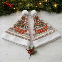 Riding Bulls Punchin Fools Christmas Santa Hat Xmas Holiday Patterns - Wonder Print Shop