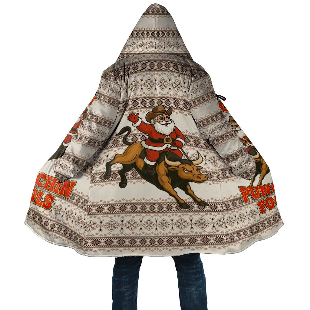 Riding Bulls Punchin Fools Christmas Cloak Xmas Holiday Patterns - Wonder Print Shop