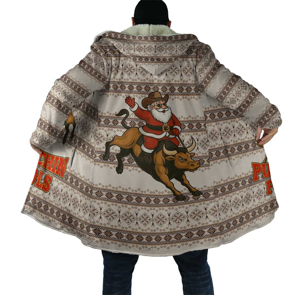 Riding Bulls Punchin Fools Christmas Cloak Xmas Holiday Patterns - Wonder Print Shop