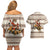 Riding Bulls Punchin Fools Christmas Couples Matching Off Shoulder Short Dress and Hawaiian Shirt Xmas Holiday Patterns - Wonder Print Shop