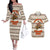 Riding Bulls Punchin Fools Christmas Couples Matching Off The Shoulder Long Sleeve Dress and Hawaiian Shirt Xmas Holiday Patterns - Wonder Print Shop