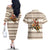 Riding Bulls Punchin Fools Christmas Couples Matching Off The Shoulder Long Sleeve Dress and Hawaiian Shirt Xmas Holiday Patterns - Wonder Print Shop