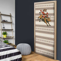Riding Bulls Punchin Fools Christmas Door Cover Xmas Holiday Patterns - Wonder Print Shop