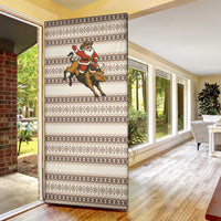 Riding Bulls Punchin Fools Christmas Door Cover Xmas Holiday Patterns - Wonder Print Shop