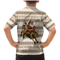 Riding Bulls Punchin Fools Christmas Family Matching Mermaid Dress and Hawaiian Shirt Xmas Holiday Patterns - Wonder Print Shop