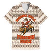 Riding Bulls Punchin Fools Christmas Family Matching Mermaid Dress and Hawaiian Shirt Xmas Holiday Patterns - Wonder Print Shop