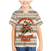 Riding Bulls Punchin Fools Christmas Family Matching Mermaid Dress and Hawaiian Shirt Xmas Holiday Patterns - Wonder Print Shop