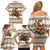 Riding Bulls Punchin Fools Christmas Family Matching Off Shoulder Short Dress and Hawaiian Shirt Xmas Holiday Patterns - Wonder Print Shop
