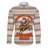 Riding Bulls Punchin Fools Christmas Family Matching Puletasi and Hawaiian Shirt Xmas Holiday Patterns - Wonder Print Shop