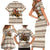 Riding Bulls Punchin Fools Christmas Family Matching Short Sleeve Bodycon Dress and Hawaiian Shirt Xmas Holiday Patterns - Wonder Print Shop