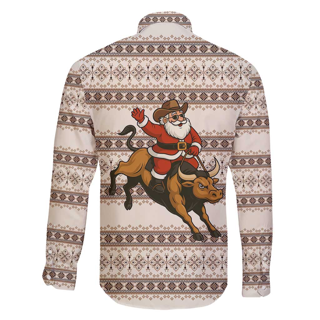Riding Bulls Punchin Fools Christmas Family Matching Short Sleeve Bodycon Dress and Hawaiian Shirt Xmas Holiday Patterns - Wonder Print Shop