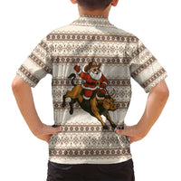Riding Bulls Punchin Fools Christmas Family Matching Summer Maxi Dress and Hawaiian Shirt Xmas Holiday Patterns - Wonder Print Shop
