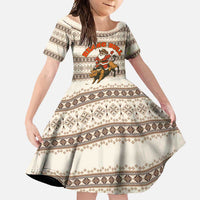 Riding Bulls Punchin Fools Christmas Family Matching Summer Maxi Dress and Hawaiian Shirt Xmas Holiday Patterns - Wonder Print Shop