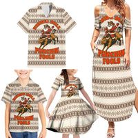Riding Bulls Punchin Fools Christmas Family Matching Summer Maxi Dress and Hawaiian Shirt Xmas Holiday Patterns - Wonder Print Shop