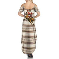 Riding Bulls Punchin Fools Christmas Family Matching Summer Maxi Dress and Hawaiian Shirt Xmas Holiday Patterns - Wonder Print Shop