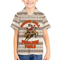 Riding Bulls Punchin Fools Christmas Family Matching Summer Maxi Dress and Hawaiian Shirt Xmas Holiday Patterns - Wonder Print Shop