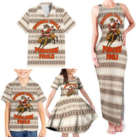 Riding Bulls Punchin Fools Christmas Family Matching Tank Maxi Dress and Hawaiian Shirt Xmas Holiday Patterns - Wonder Print Shop
