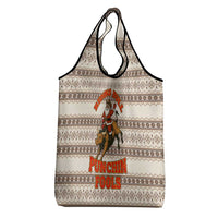 Riding Bulls Punchin Fools Christmas Grocery Bag Xmas Holiday Patterns - Wonder Print Shop
