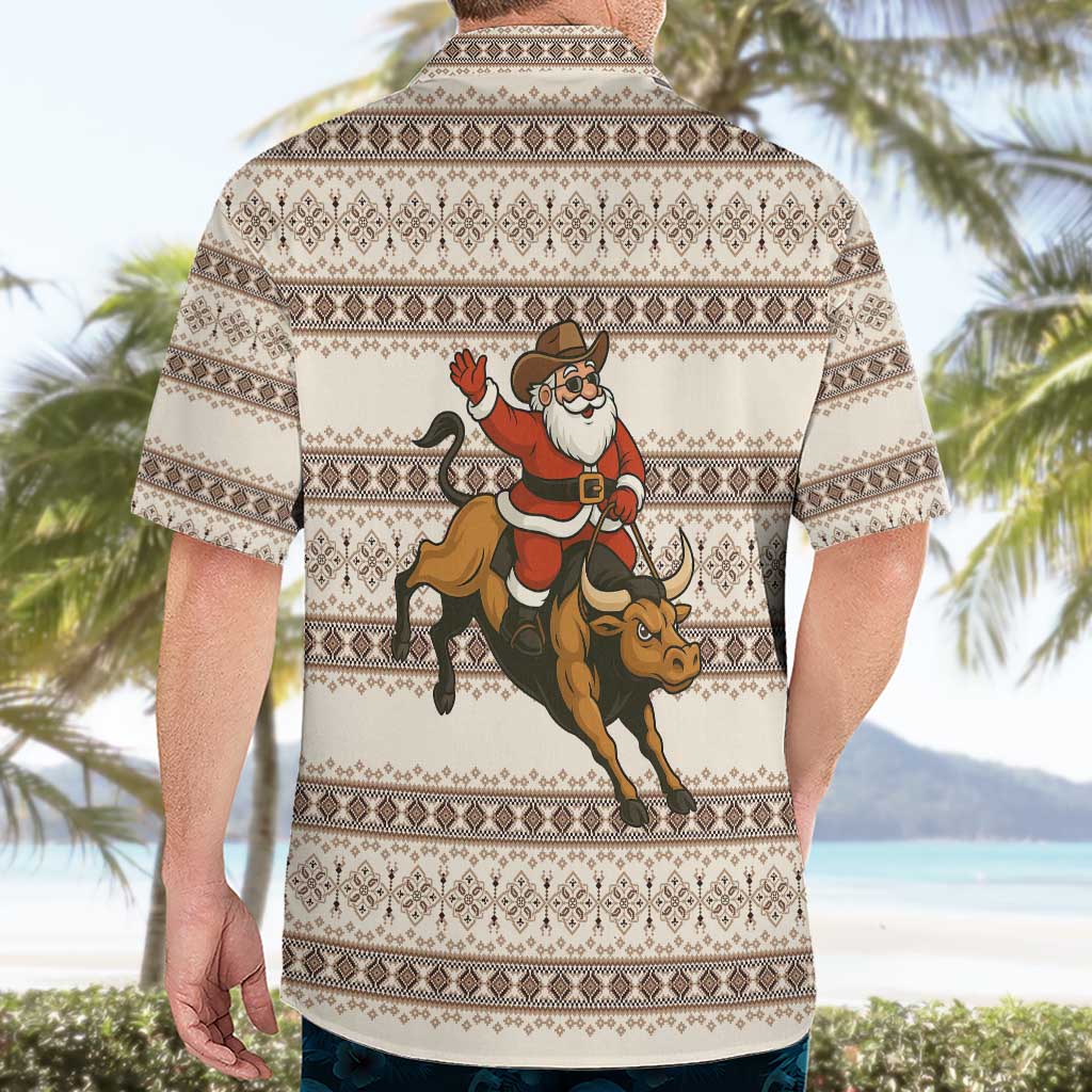 Riding Bulls Punchin Fools Christmas Hawaiian Shirt Xmas Holiday Patterns - Wonder Print Shop