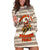 Riding Bulls Punchin Fools Christmas Hoodie Dress Xmas Holiday Patterns - Wonder Print Shop