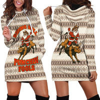 Riding Bulls Punchin Fools Christmas Hoodie Dress Xmas Holiday Patterns - Wonder Print Shop