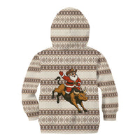 Riding Bulls Punchin Fools Christmas Kid Hoodie Xmas Holiday Patterns - Wonder Print Shop