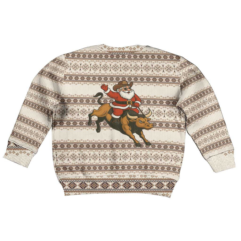 Riding Bulls Punchin Fools Christmas Kid Ugly Christmas Sweater Xmas Holiday Patterns - Wonder Print Shop