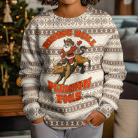 Riding Bulls Punchin Fools Christmas Kid Ugly Christmas Sweater Xmas Holiday Patterns - Wonder Print Shop