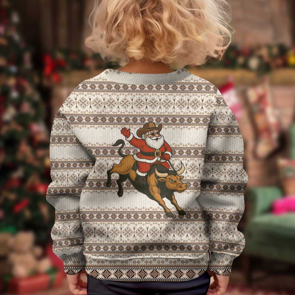Riding Bulls Punchin Fools Christmas Kid Ugly Christmas Sweater Xmas Holiday Patterns - Wonder Print Shop